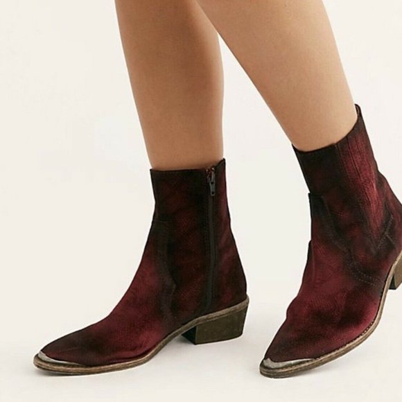 Free People Shoes - NEW Free People Barbary Western Velvet Ankle Boot